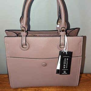 Tan Taupe Mauve Crossbody Shoulder Tote Bag